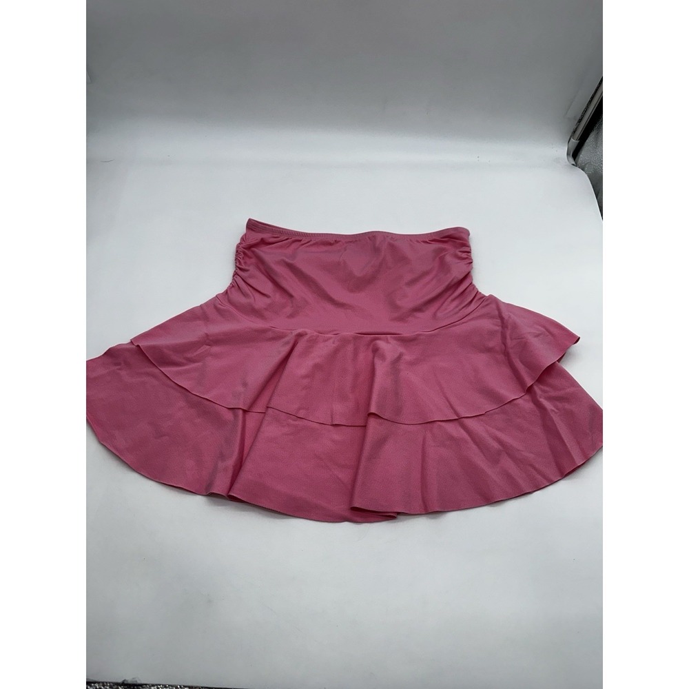 OQQ Bright Pink & Red High Waisted Ruffle Skirt Size Med Golf Athleisure 2 Piece - Picture 4 of 6